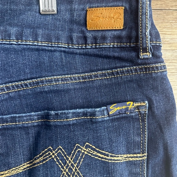 Seven7 Dark Blue Denim Women's Bermuda Shorts - Picture 3 of 7